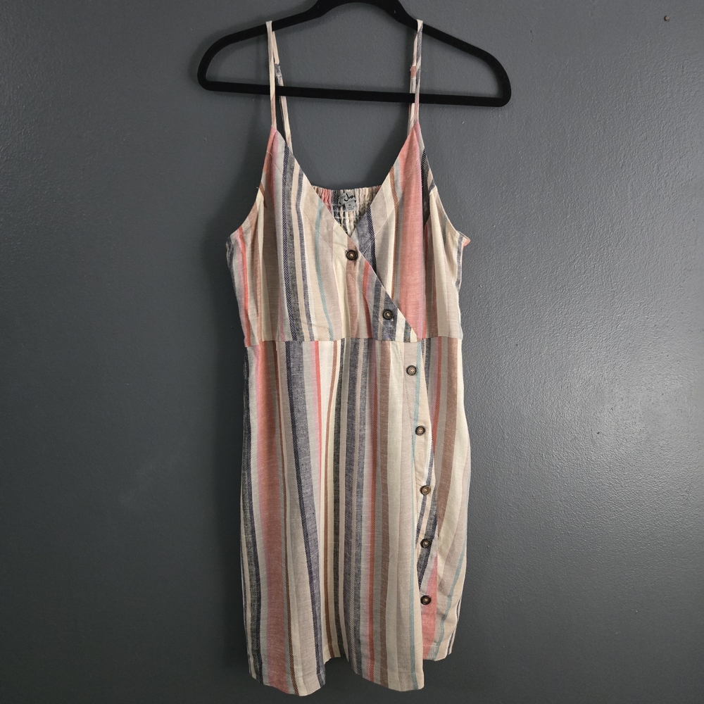 J for Justify Women's XL Striped Linen Blend Dress - Picture 5 of 6